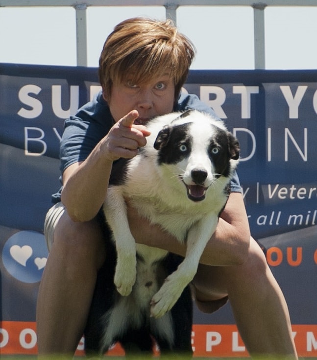Cyndy Dousan with her guiness book record holder border collie